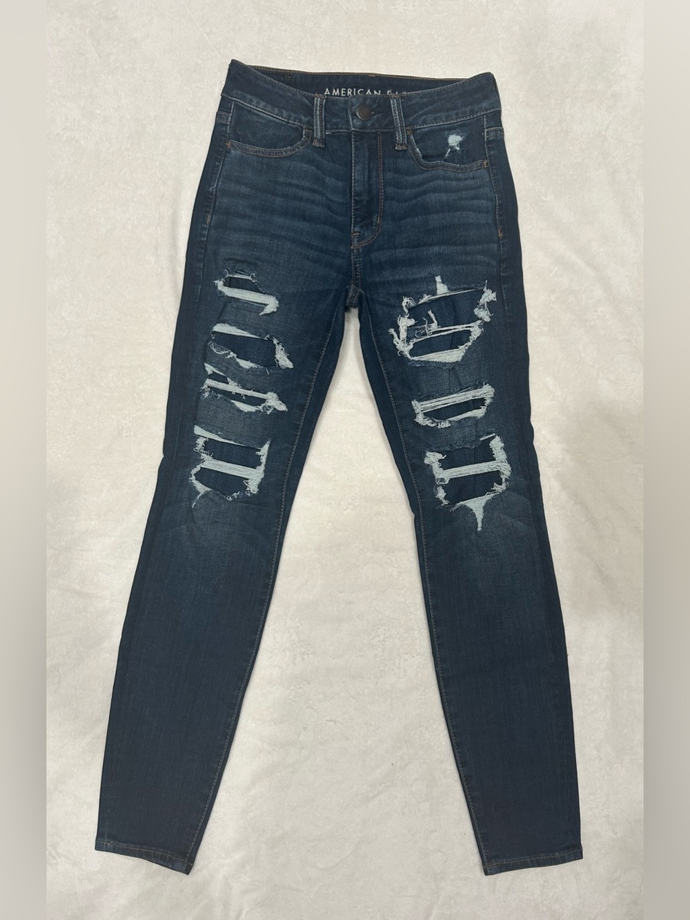 American Eagle 360° Next Level Stretch High-Rise Distressed Jegging 2 Short
